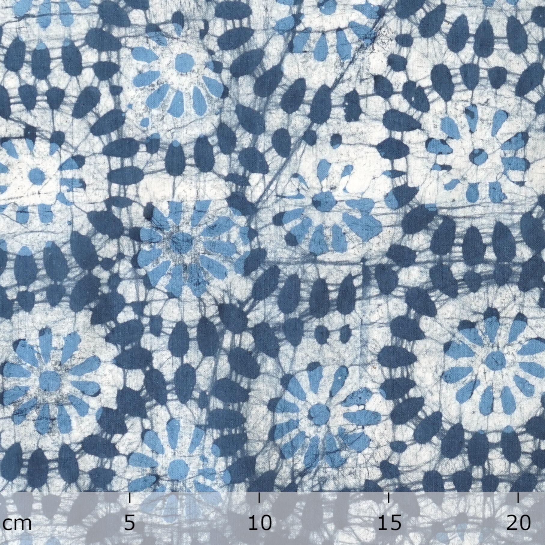 Block-Printed Batik Fabric - Cotton Cloth - Sky Dance Design - Ruler