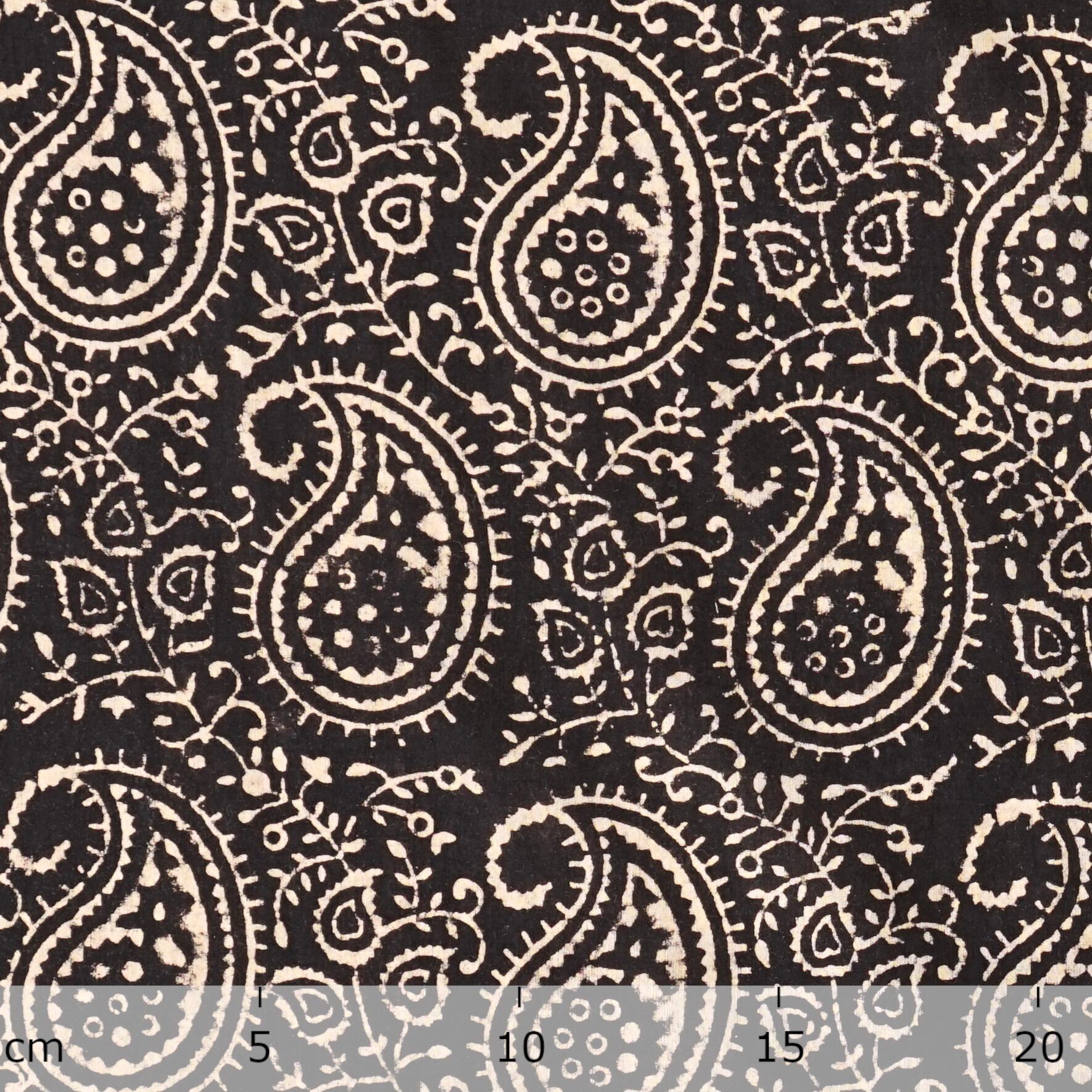 4 - AHM48 - Block-Printed Cotton - Muchness Print - Black Dye - Ruler
