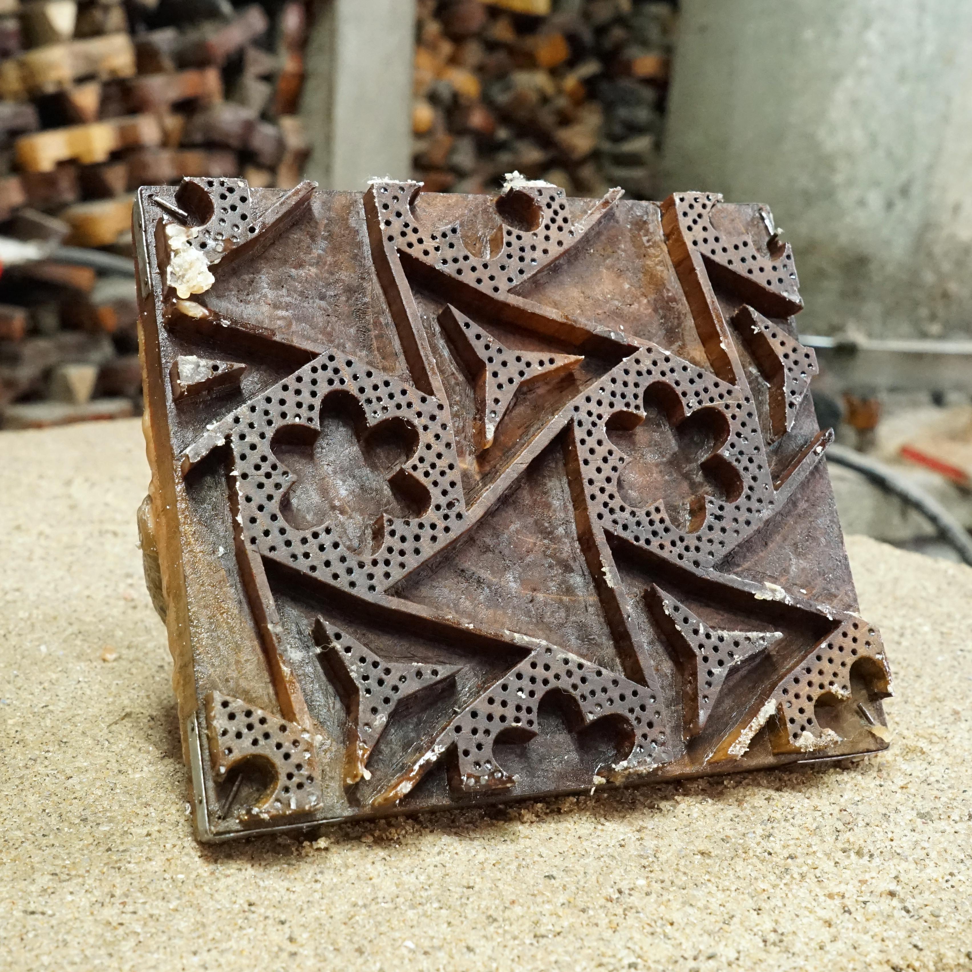 Hand Carved Block for Wax Resist Printing
