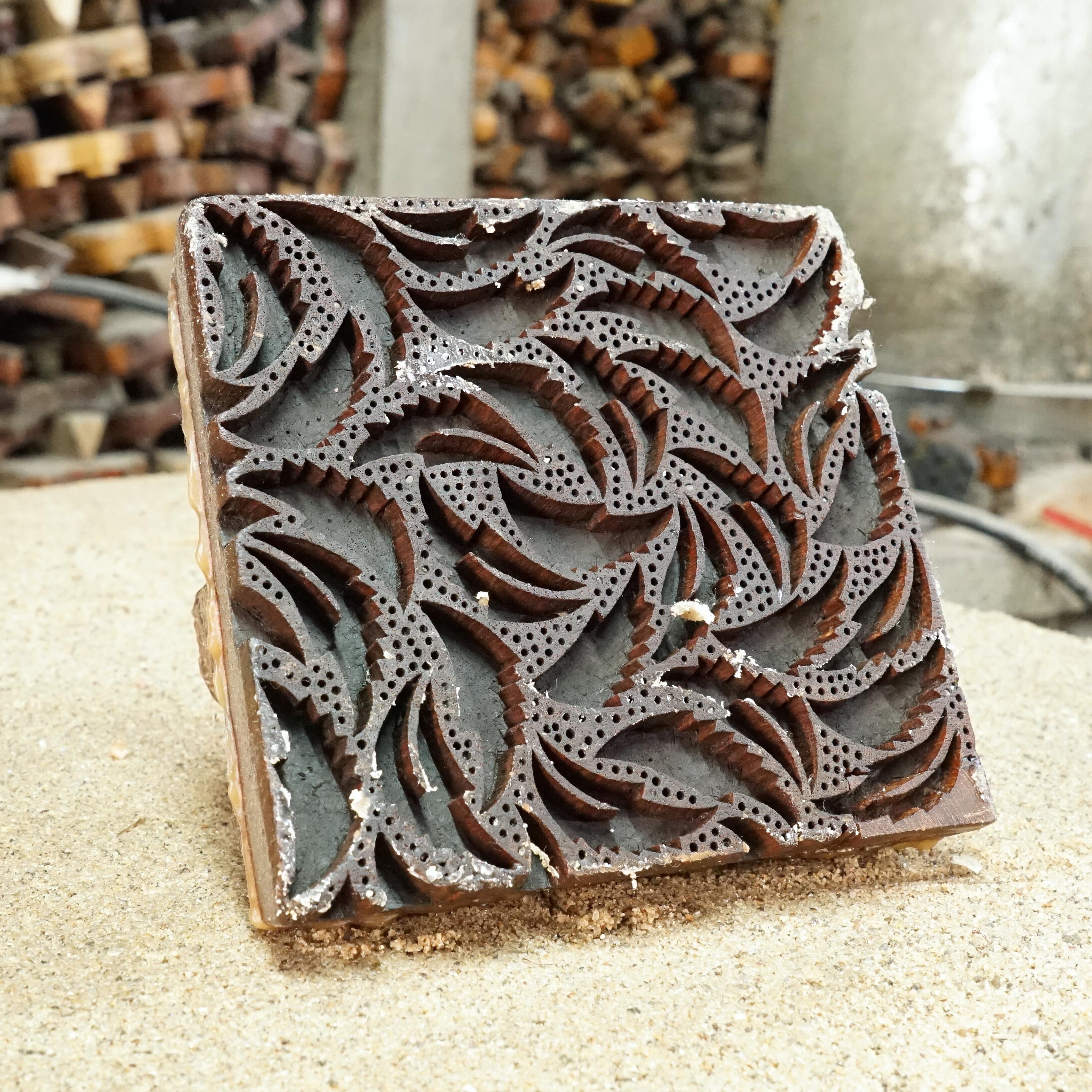 Purple Rain Motif - Hand-Carved Block for Printing