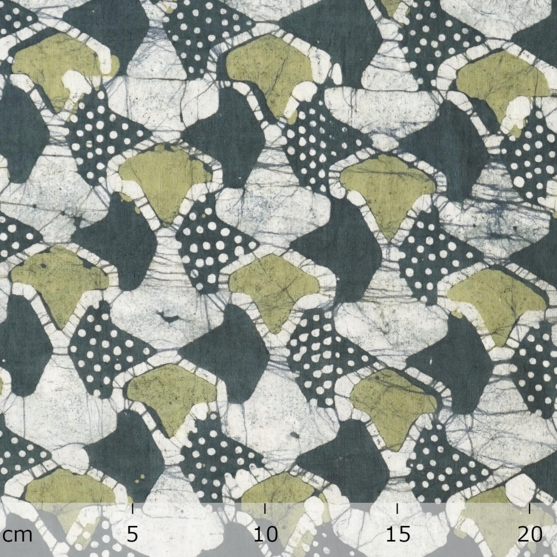 100% Block-Printed Batik Cotton Fabric From India - Sea Sponge Motif - Ruler