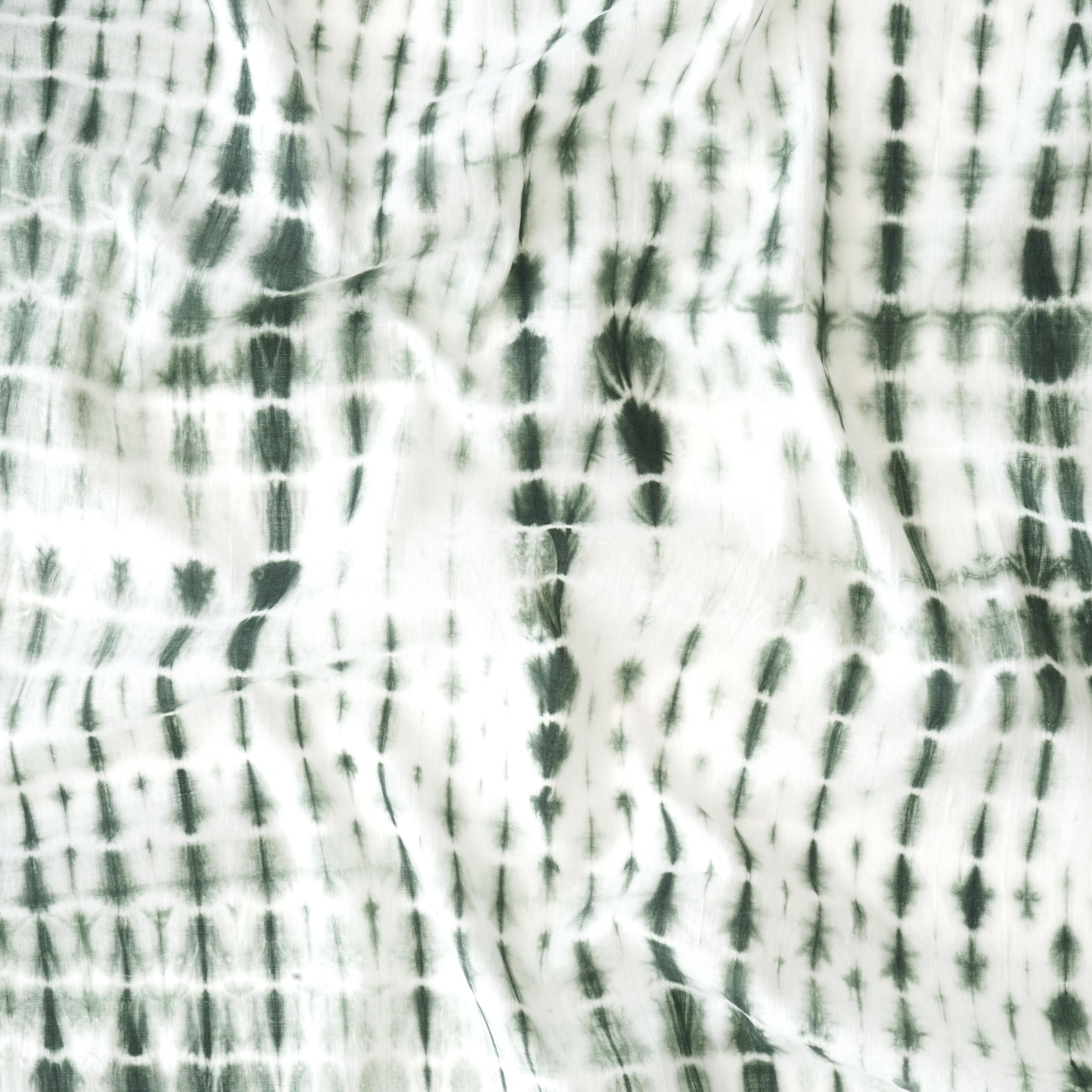 MUN05 - Tie Dye - Shibori - Cotton Cloth - Green Dye - Contrast