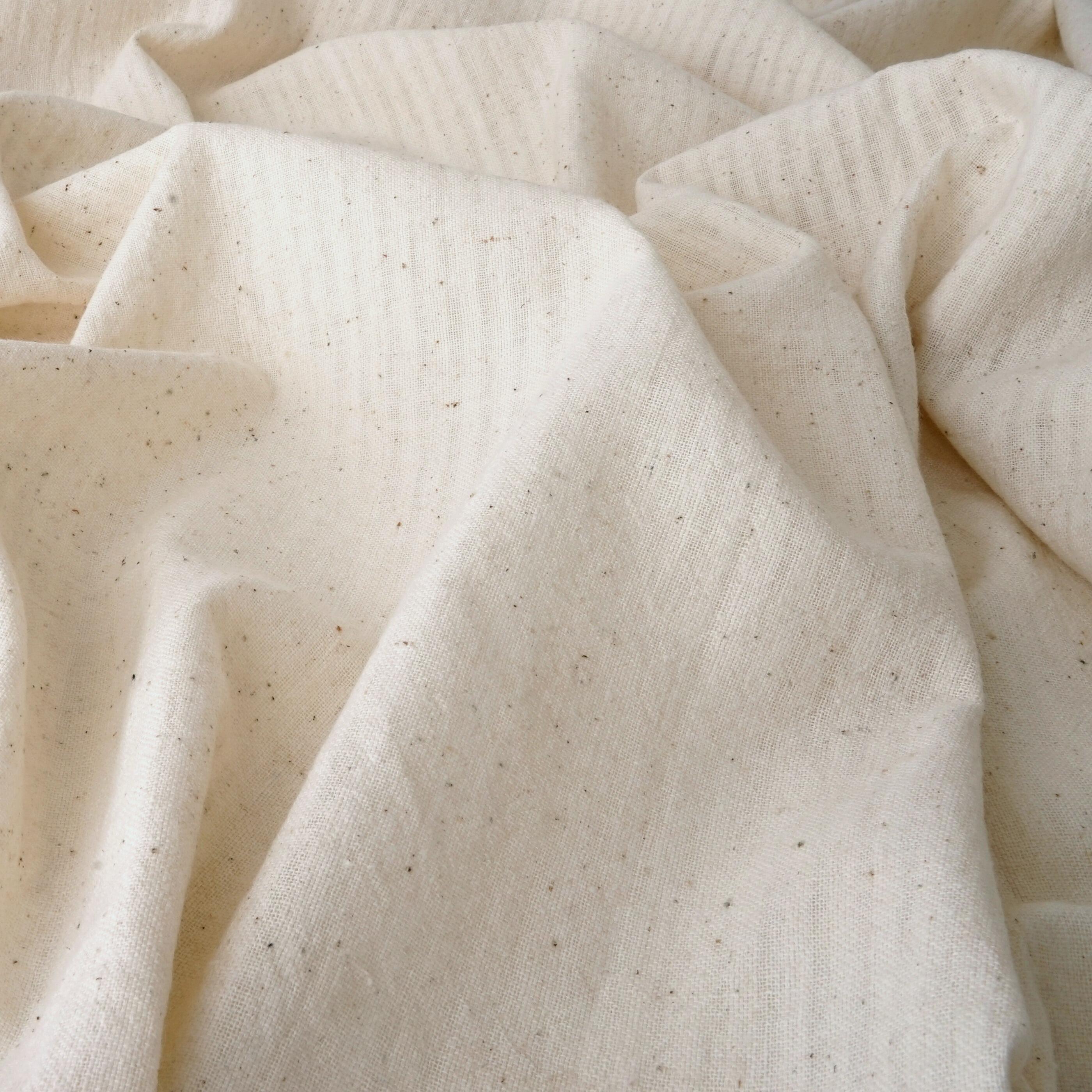 1 - RAM01 - Organic Kala Cotton - Unbleached, Undyed - Handloom Woven -  Single & Double Warp, Single Weft - Striped - Dented Weave - Contrast
