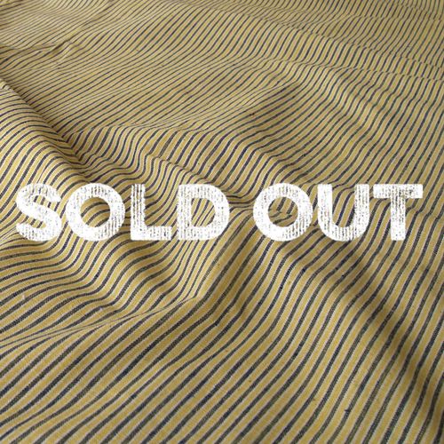 100% Handloom Cotton - Stripes - Pomegranate Yellow Warp & Weft, White and Indigo Warp - Contrast