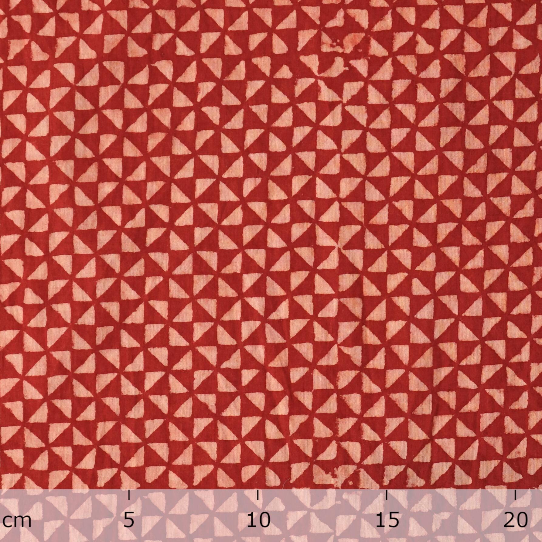 100% Block-Printed Cotton - Hourglass Print - Red & White - Ruler