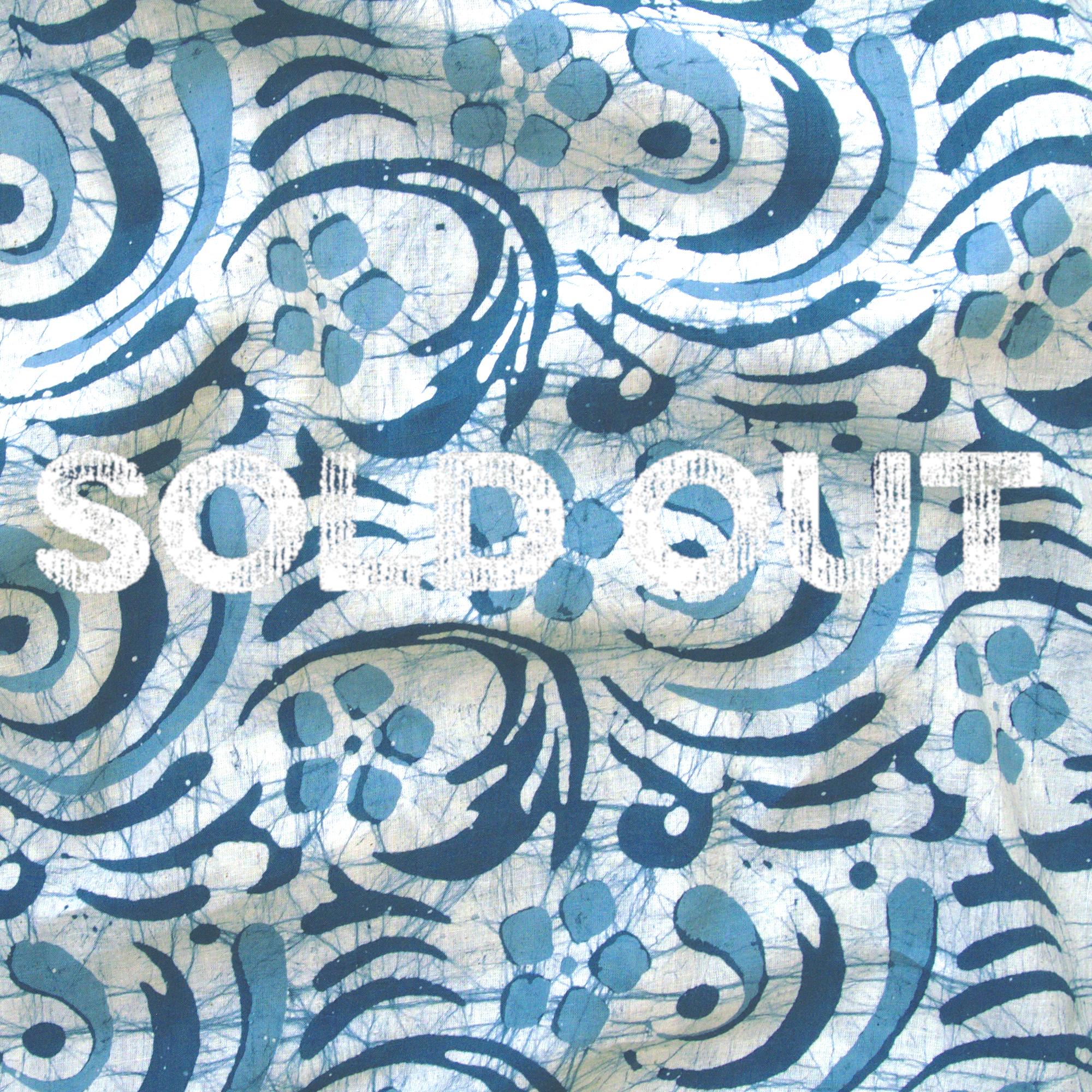 1 - SHA14 - 100% Block-Printed Batik Cotton Fabric From India - Batik - Blue Swirls - Contrast