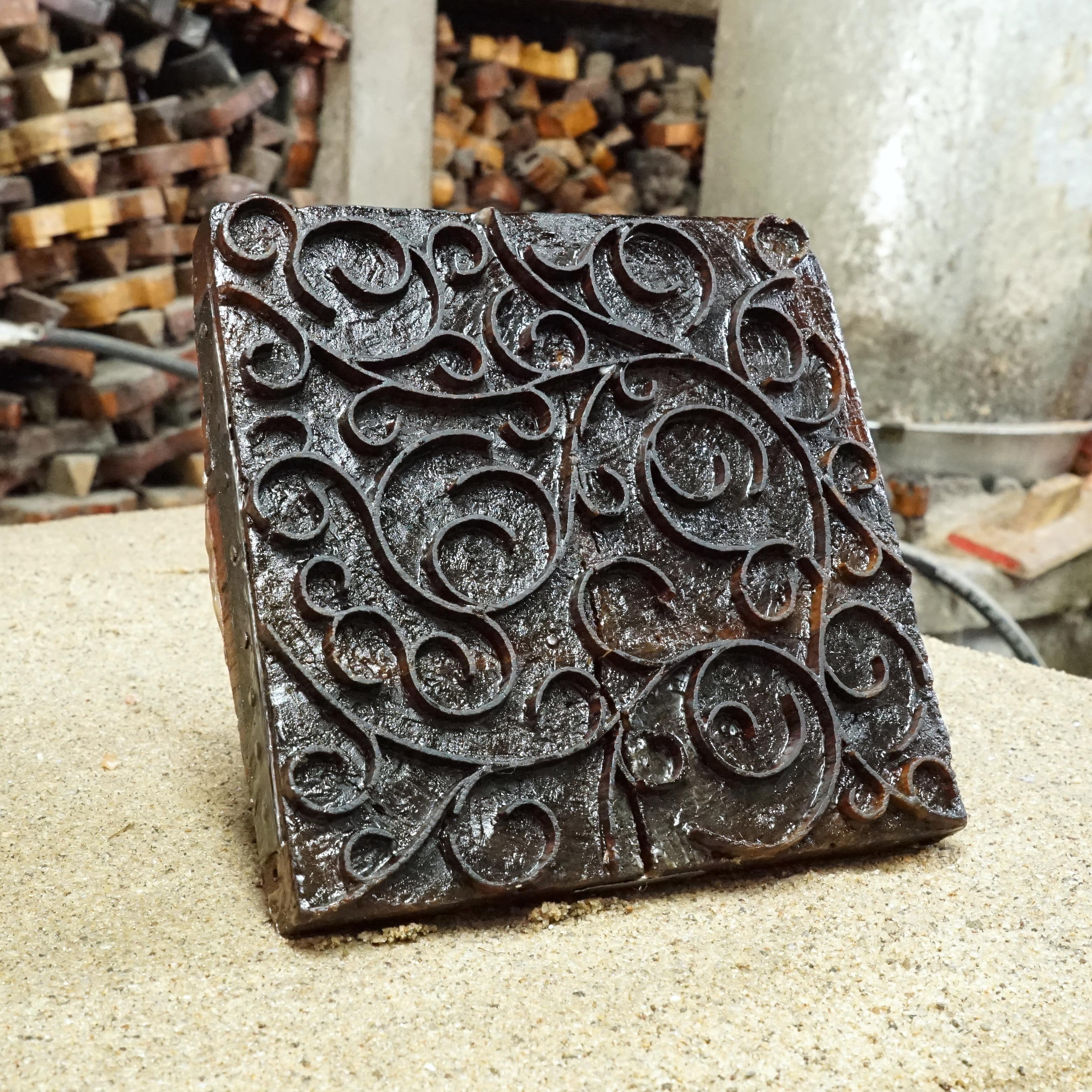 Hand Carved Woodblock for Wax Resist Printing