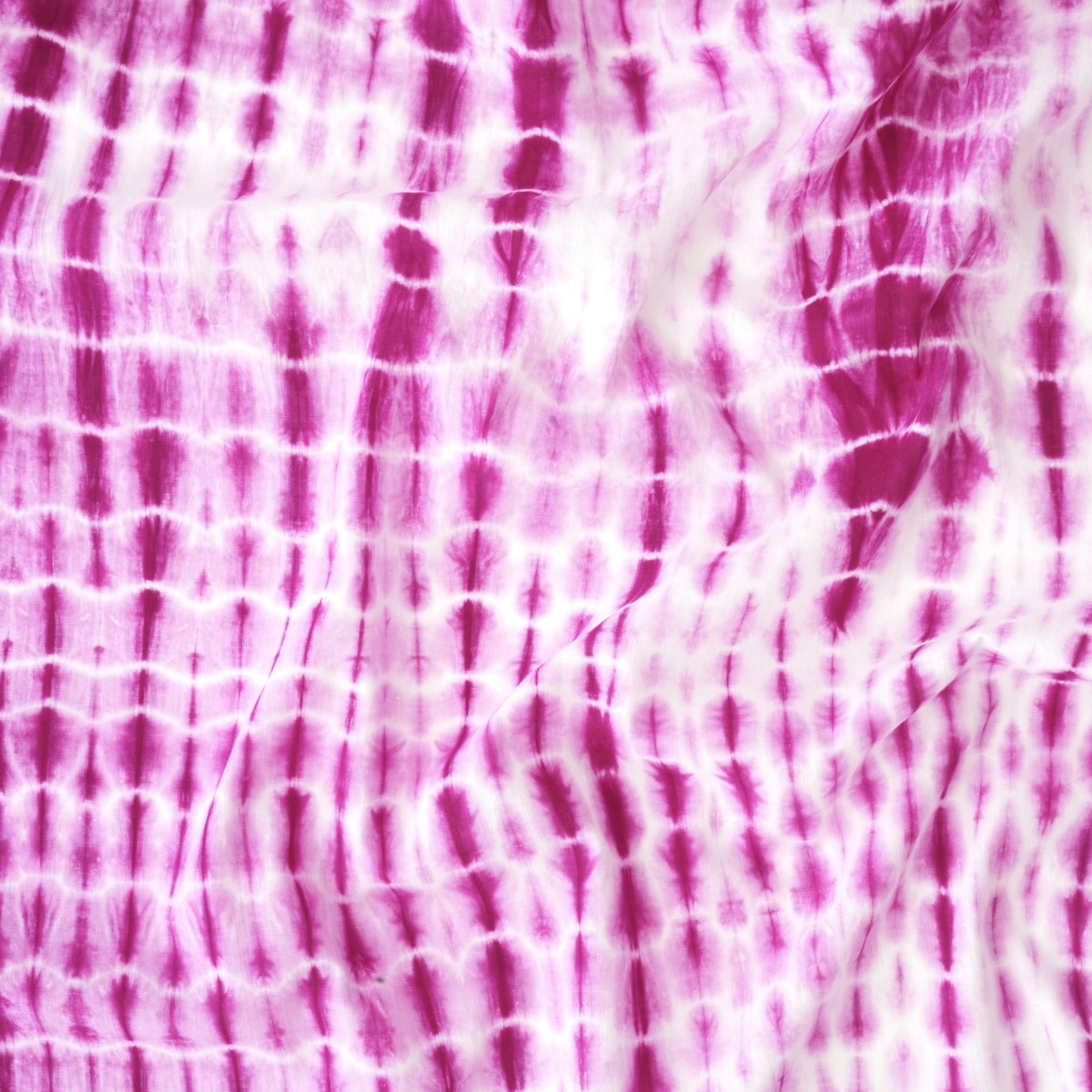 MUN07 - Tie Dye - Shibori - Cotton Cloth - Pink Dye - Contrast