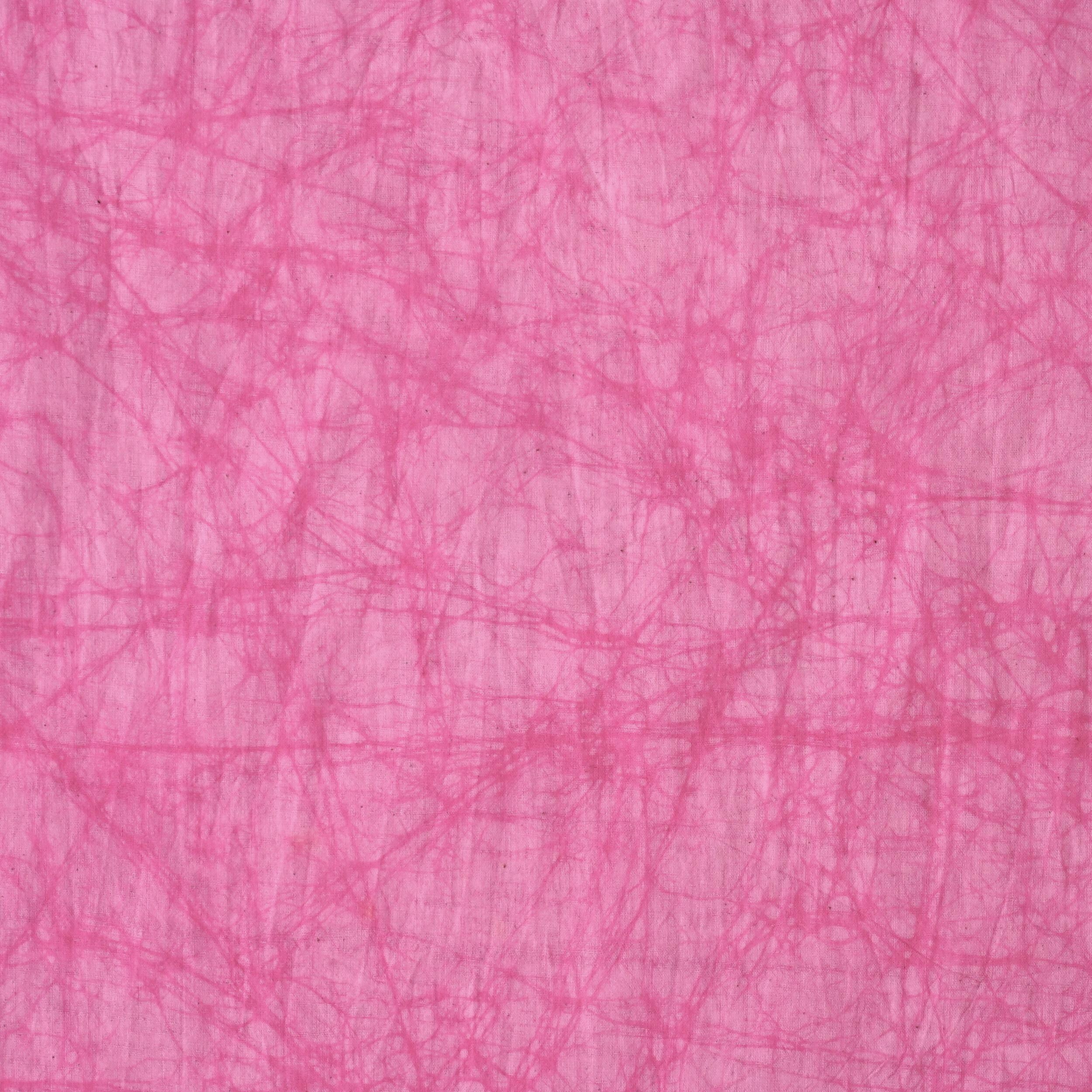 100% Block-Printed Batik Cotton Fabric From India - Batik - Pink Red Litho - Flat