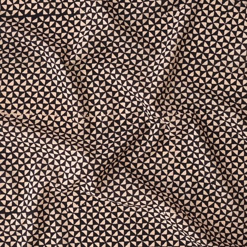 Indian Block-Printed Cotton - Hourglass Print - Black & White - Contrast