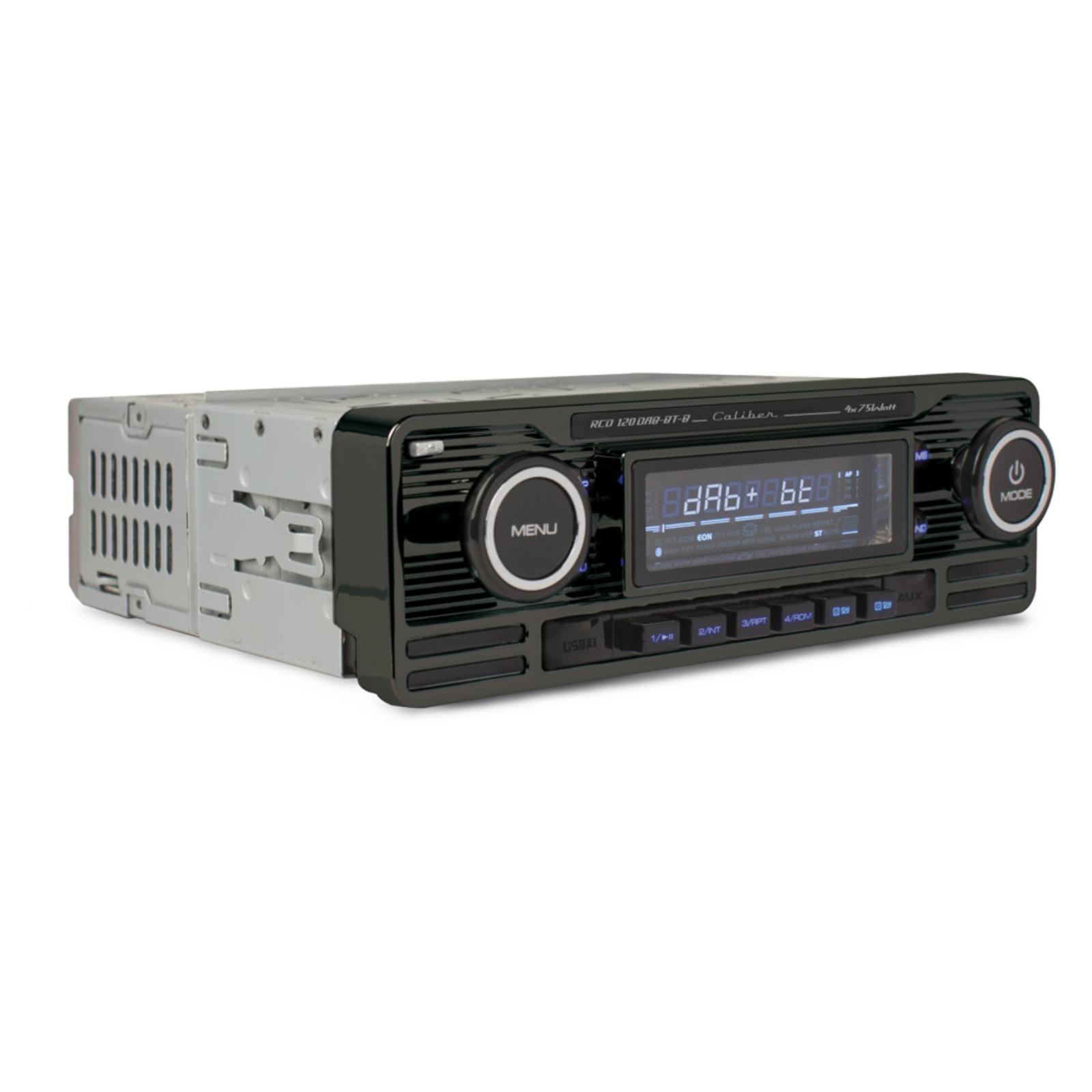 Autoradio mit Bluetooth, CD-Player, DAB+ und FM-Radio - USB - 1 DIN - Retro  Black Chrome Design (RCD120DAB-BT-B) | Caliber