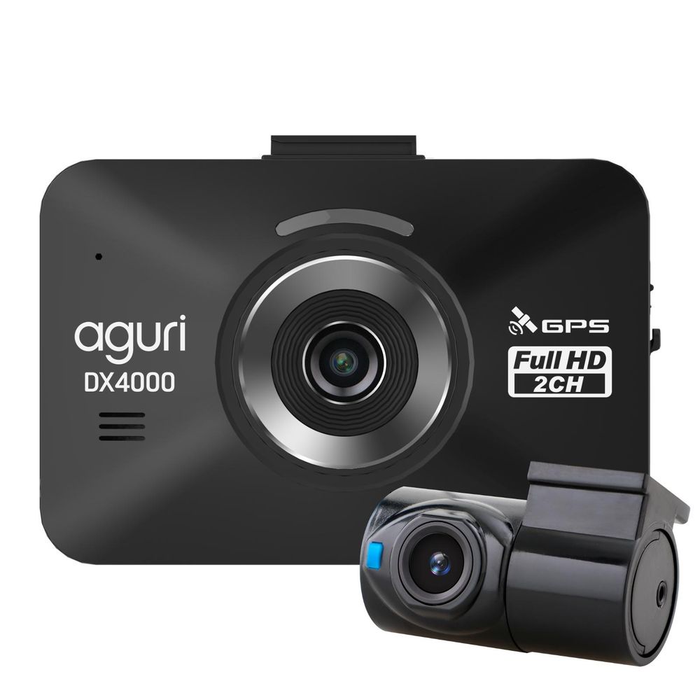 Aguri DX4000 Drive Assist Dash Cam GPS Speed Trap Detector 16GB + Rear Camera