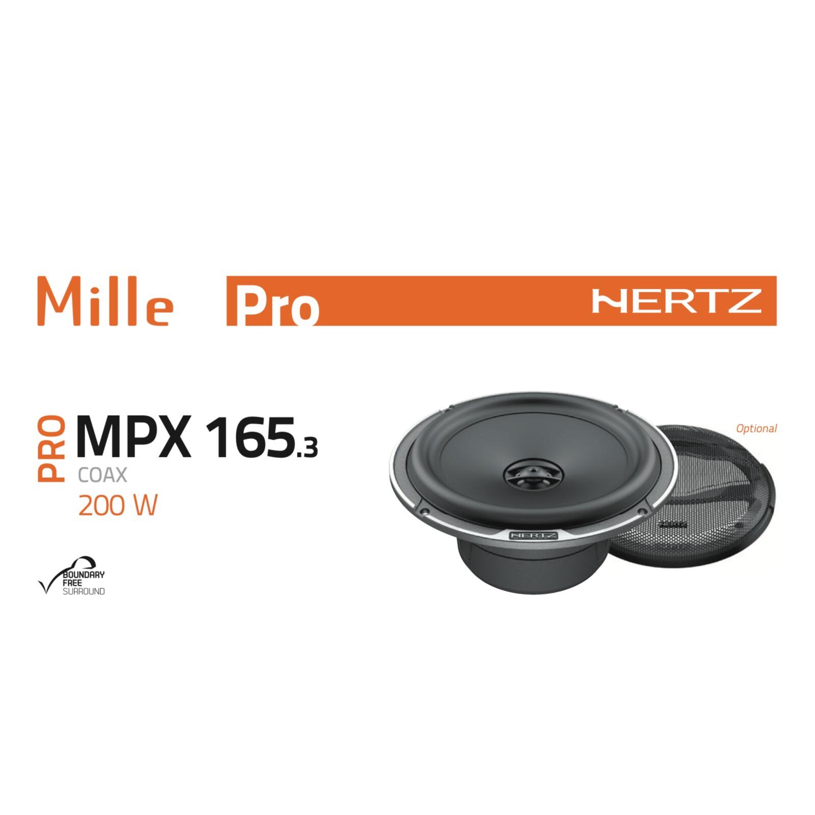 Hertz Mille Pro MPX 165.3 6.5" 16.5cm Car 2 Way Coaxial Speakers 100w RMS Pair