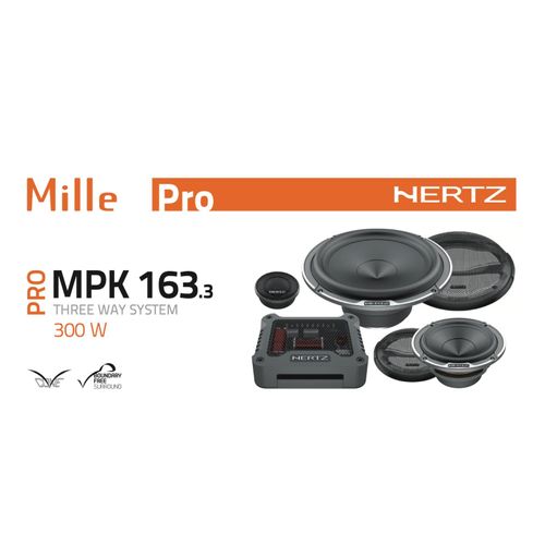 Hertz Mille Pro MPK 163.3 6.5" 16.5cm Car 3 Way Component Speaker 150w RMS Pair