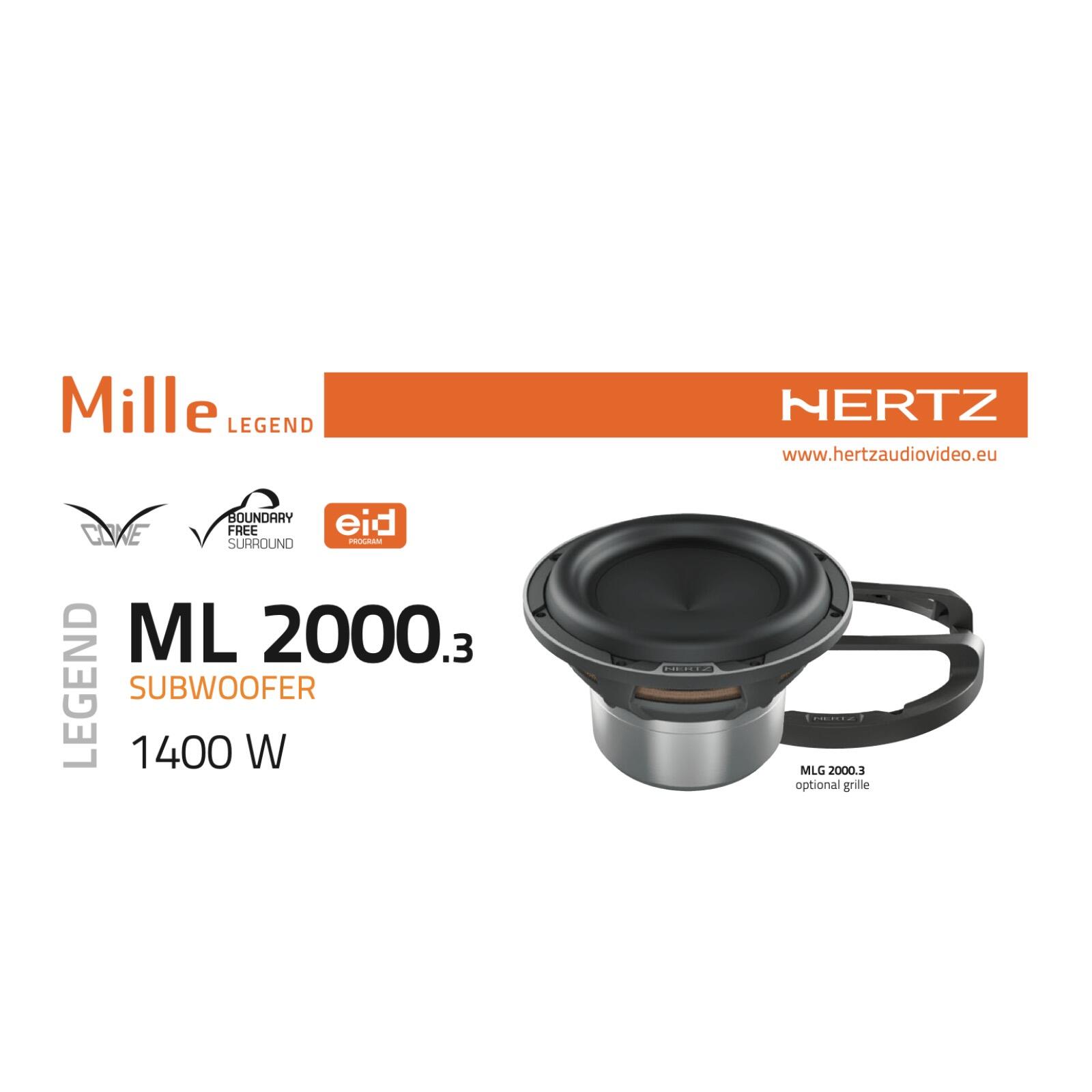Hertz Mille Legend ML 2000.3 8 Inch Single Voice Coil 4ohm Subwoofer 700w RMS