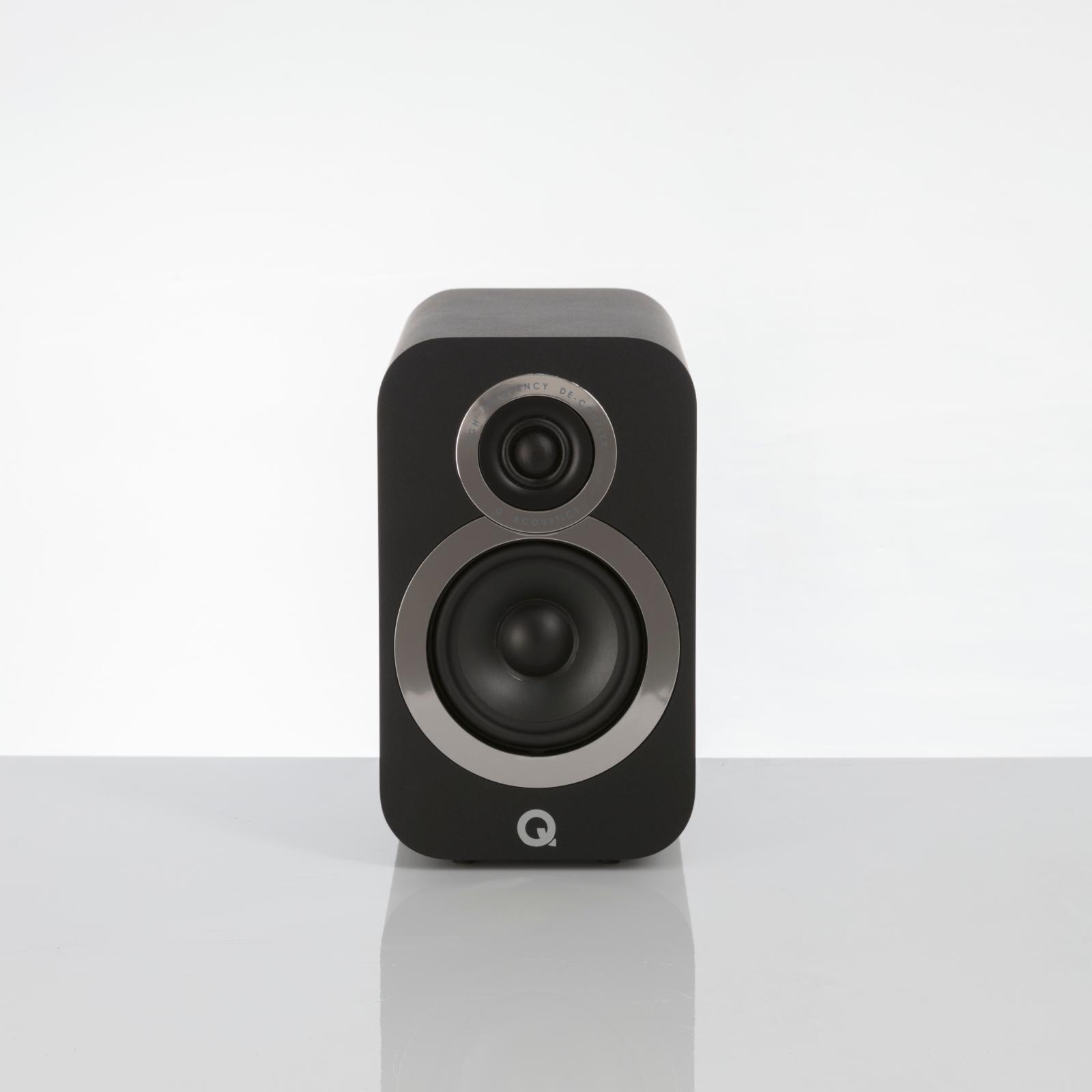 Q Acoustics 3010i Bookshelf Speakers HIFI Stand Mount Carbon Black