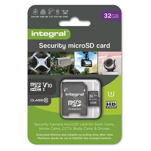 Integral Dash Cam Micro SD Card 32GB High Endurance Home Security CCTV Drones