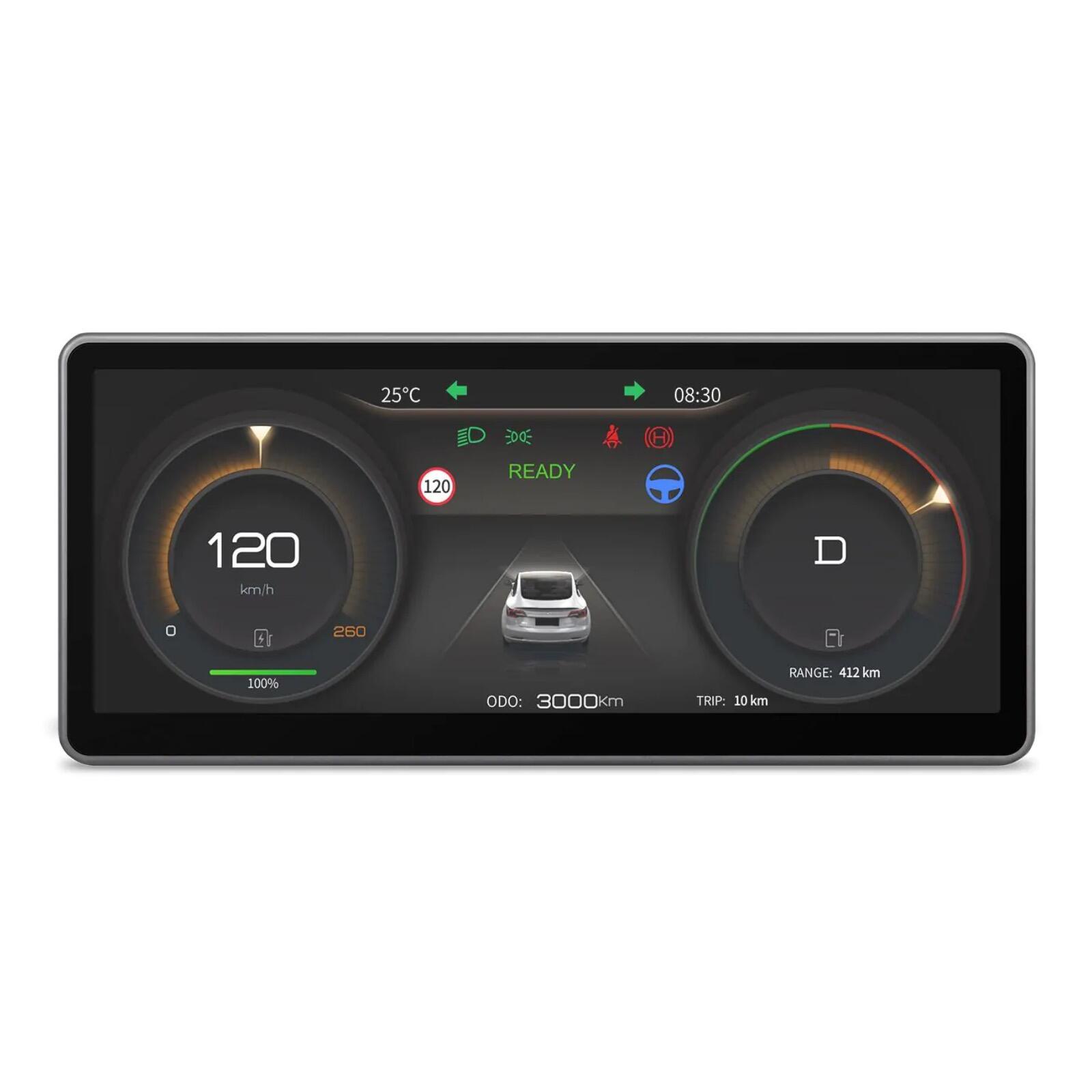 Xtrons Tesla Model 3 Y Digital Speedo Instrument Panel CarPlay and