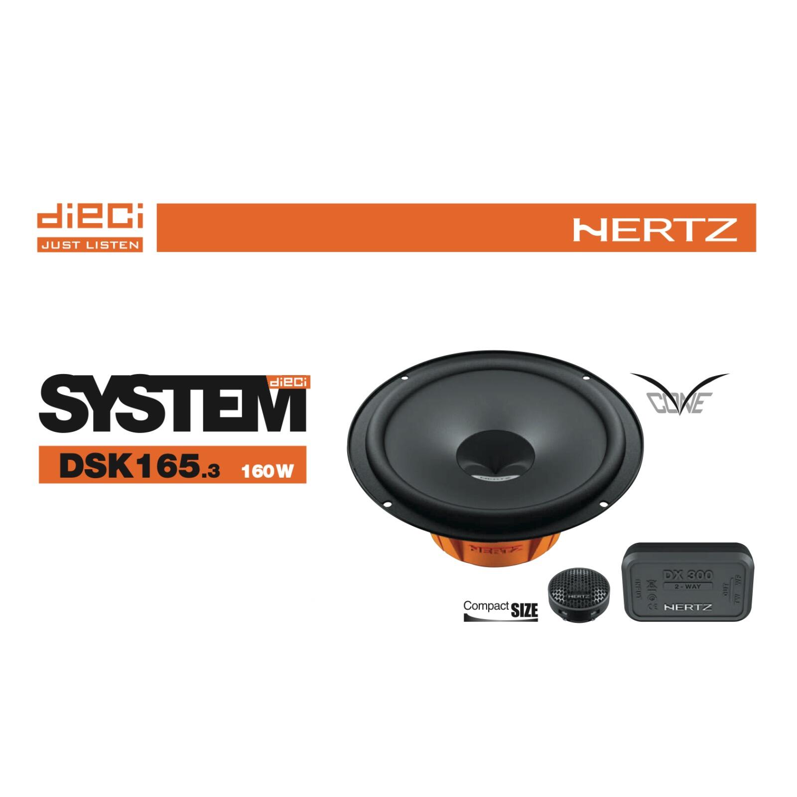 Hertz Dieci DSK 165.3, 6.5 16.5cm 2 Way Car Door Component Speakers