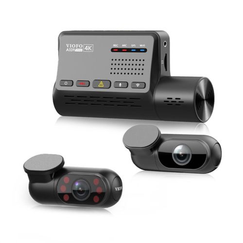 Viofo A139 Pro 3CH Dash Cam 4K Front Rear & Interior 3 Channel Taxi GPS Camera