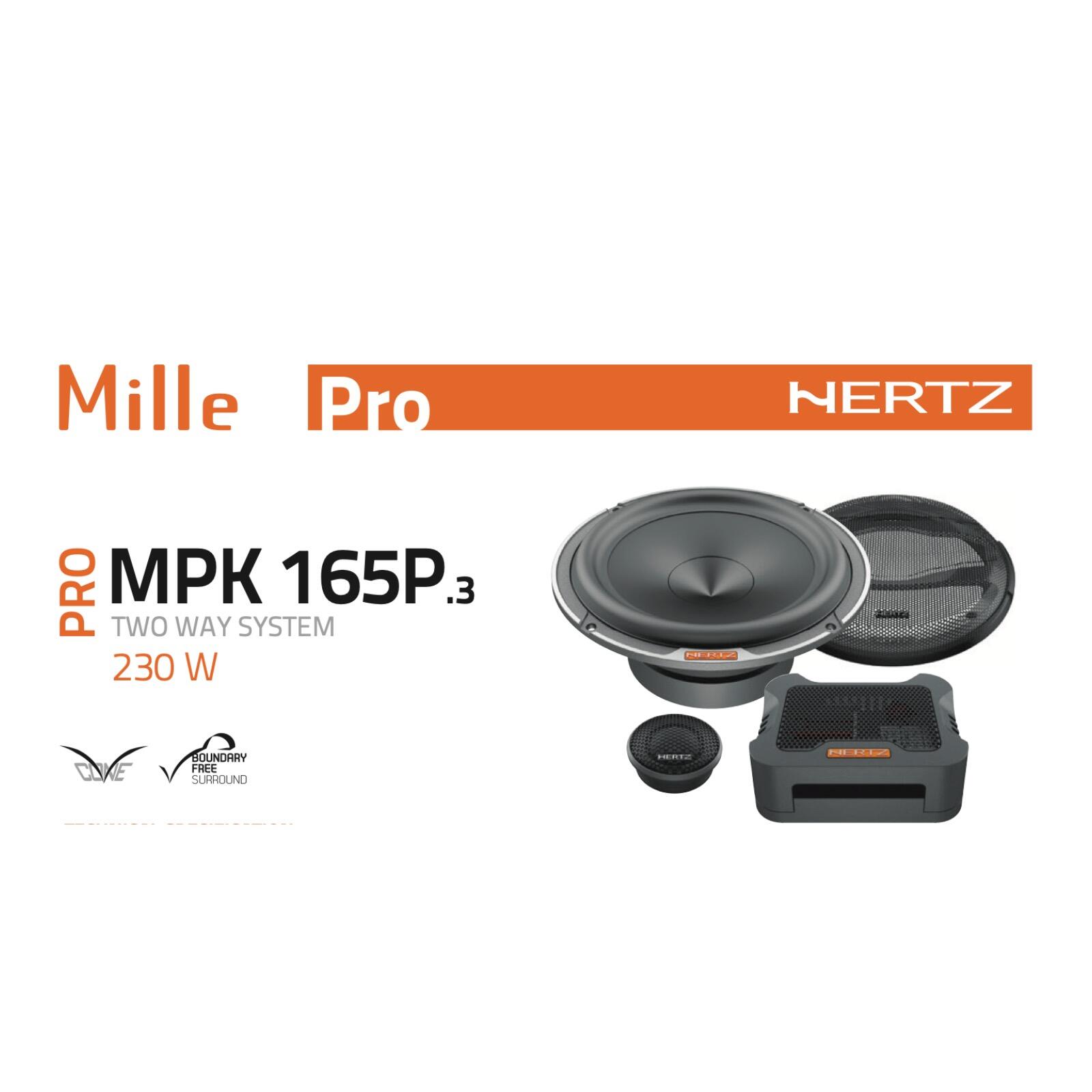 Hertz Mpk 165P pro Mil Set 2 Bidireccional 16cm 165mm Sistema Altavoces  Coche