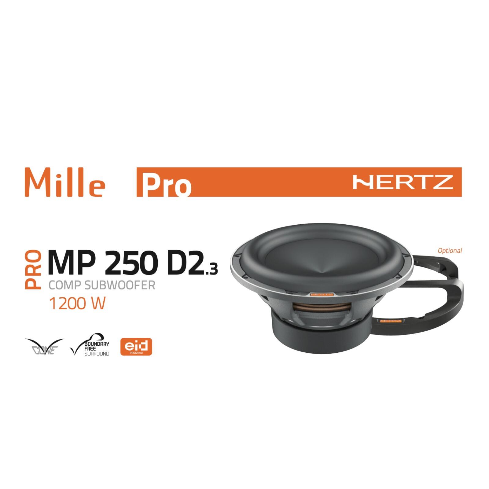 Hertz Mille Pro MP 250 D2.3 10 Inch Dual Voice Coil Car Subwoofer Sub 2ohms 600w