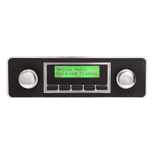 Vintage Car Stereo 100 DAB Spindle Mount Radio Stereo Rear USB Chrome & Black