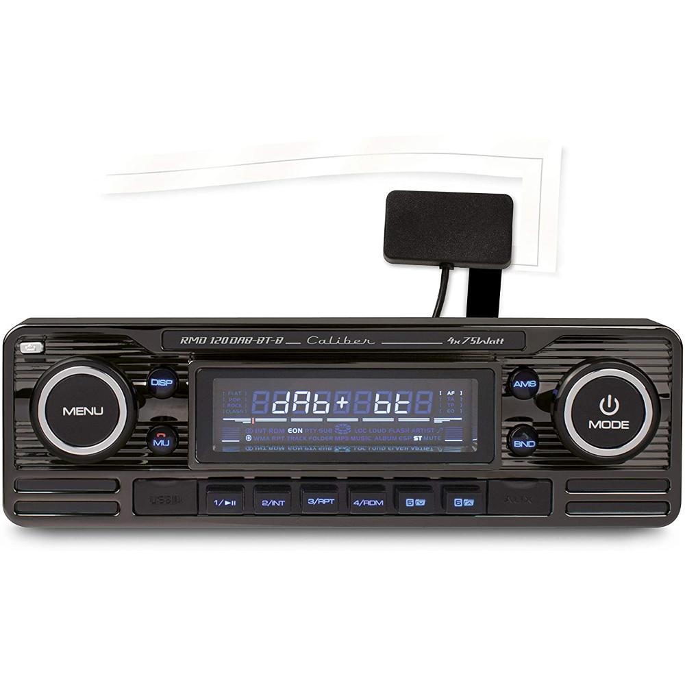 Caliber Retro Car Stereo Black DAB Radio Bluetooth SD USB AUX RMD120DAB-BT/B