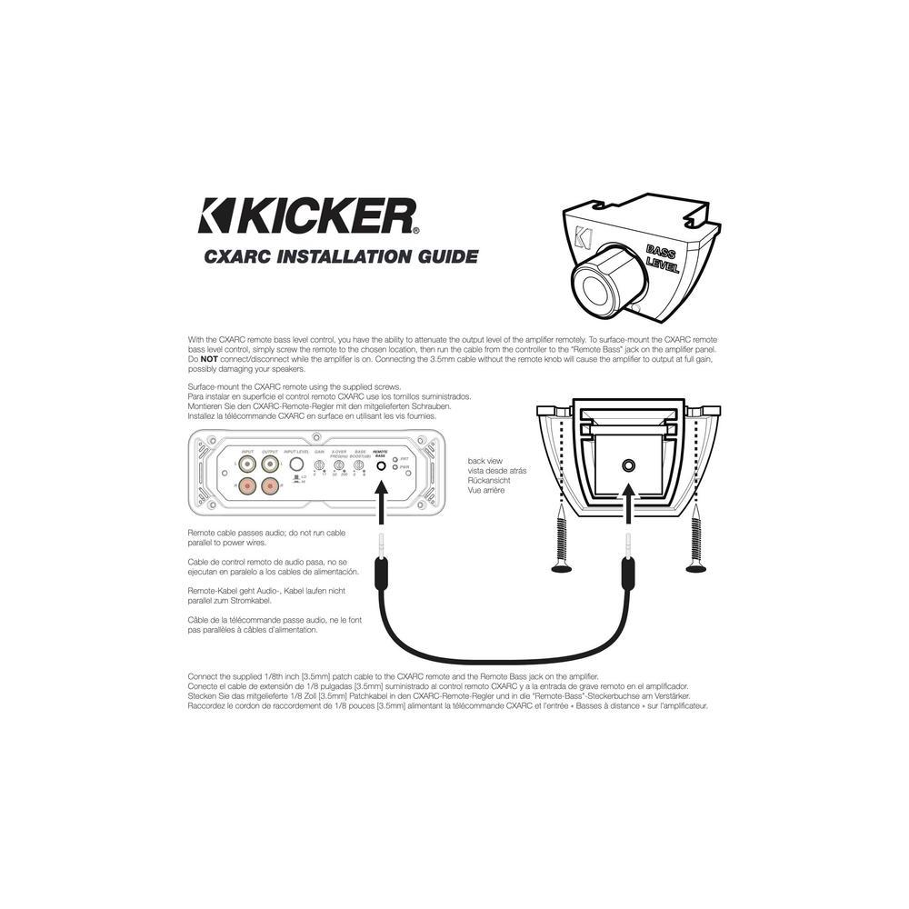 Kicker CXARC Remote Bass Control for CX, DX, PX and KEY500.1 Series Amplifiers