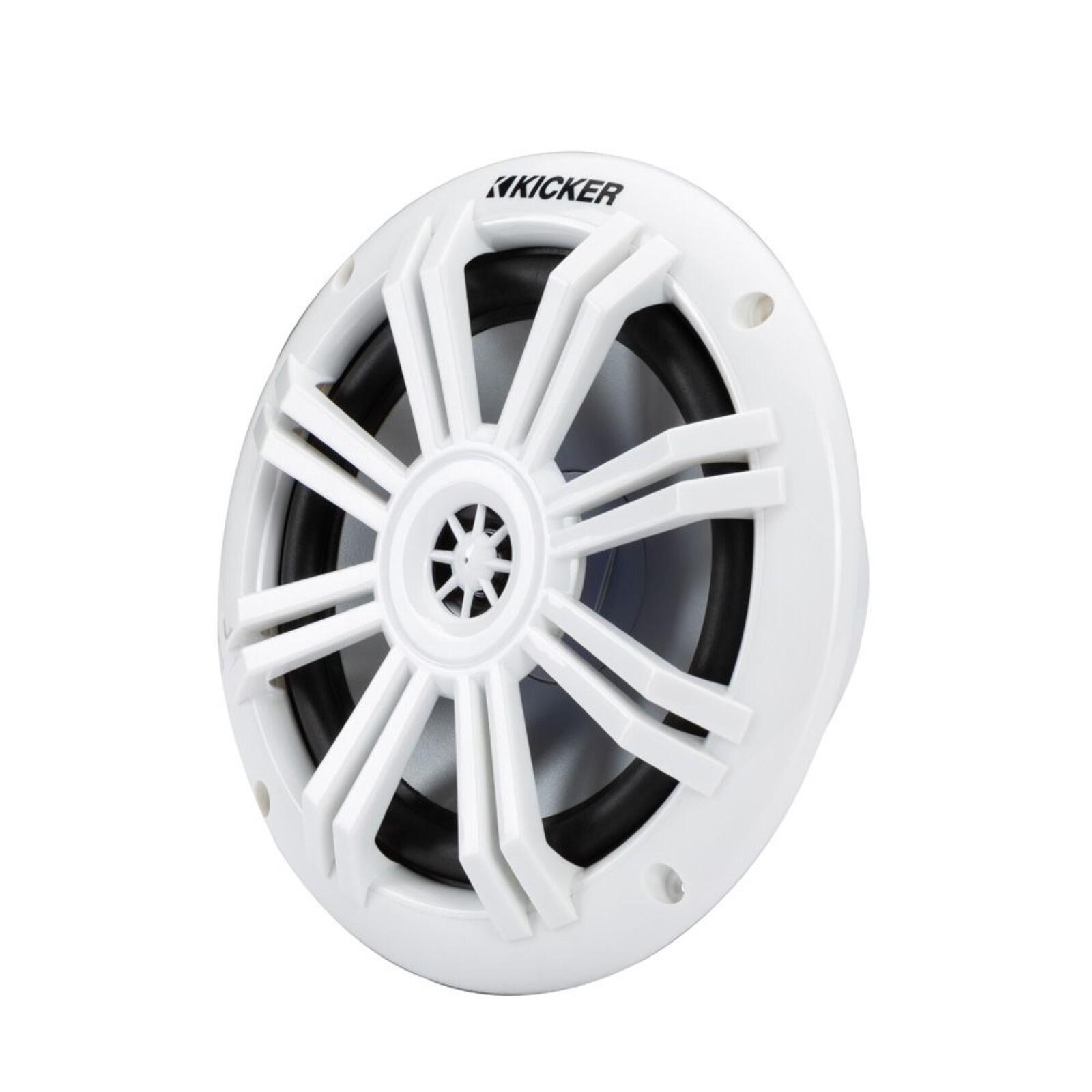 Kicker Marine KA49KM604W Speakers KM 6.5" Coaxial White Grills Boat