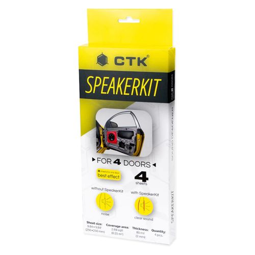 CTK Standard Pro Speaker Kit 2mm Sound Deadening 4 Sheets 250x250mm 4 Car Doors