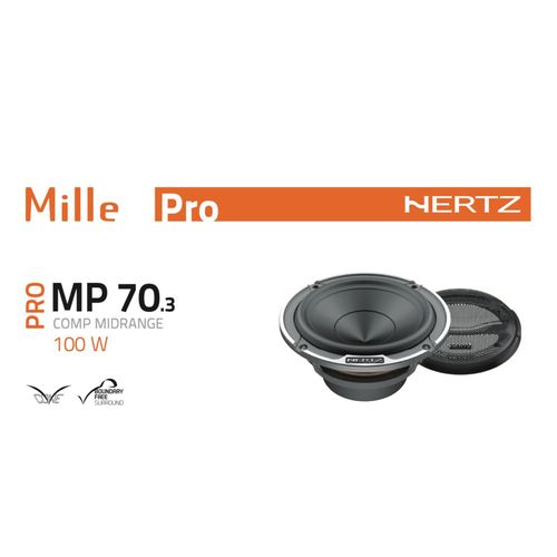 Hertz Mille Pro MP 70.3 3" Inch 70mm Car Midrange Speakers Set 100w Peak Pair