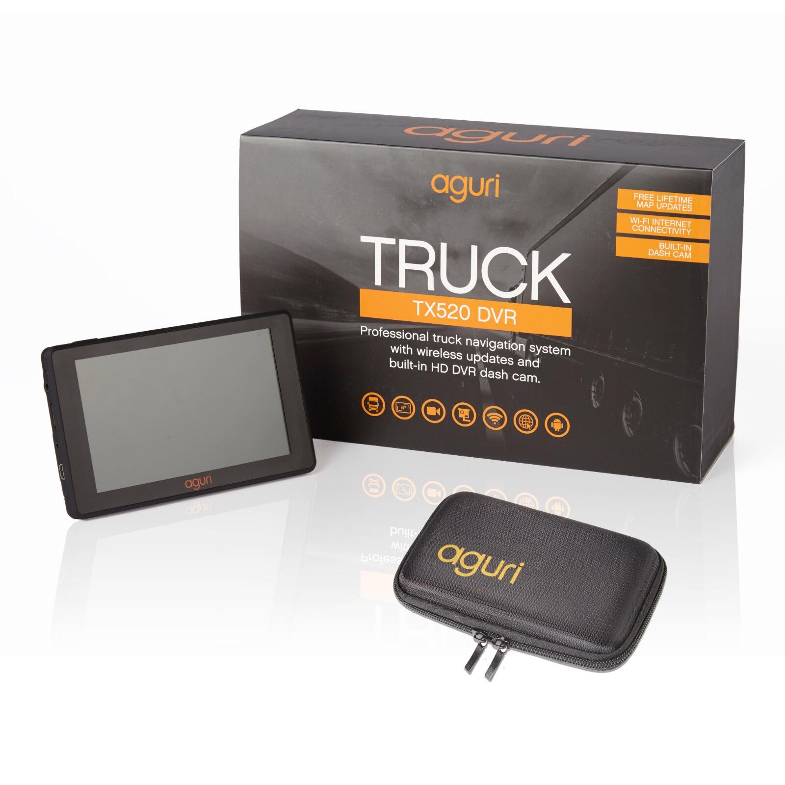 Aguri TX520 Truck GPS Sat Nav Built In Dash Cam 5" Screen WiFi UK