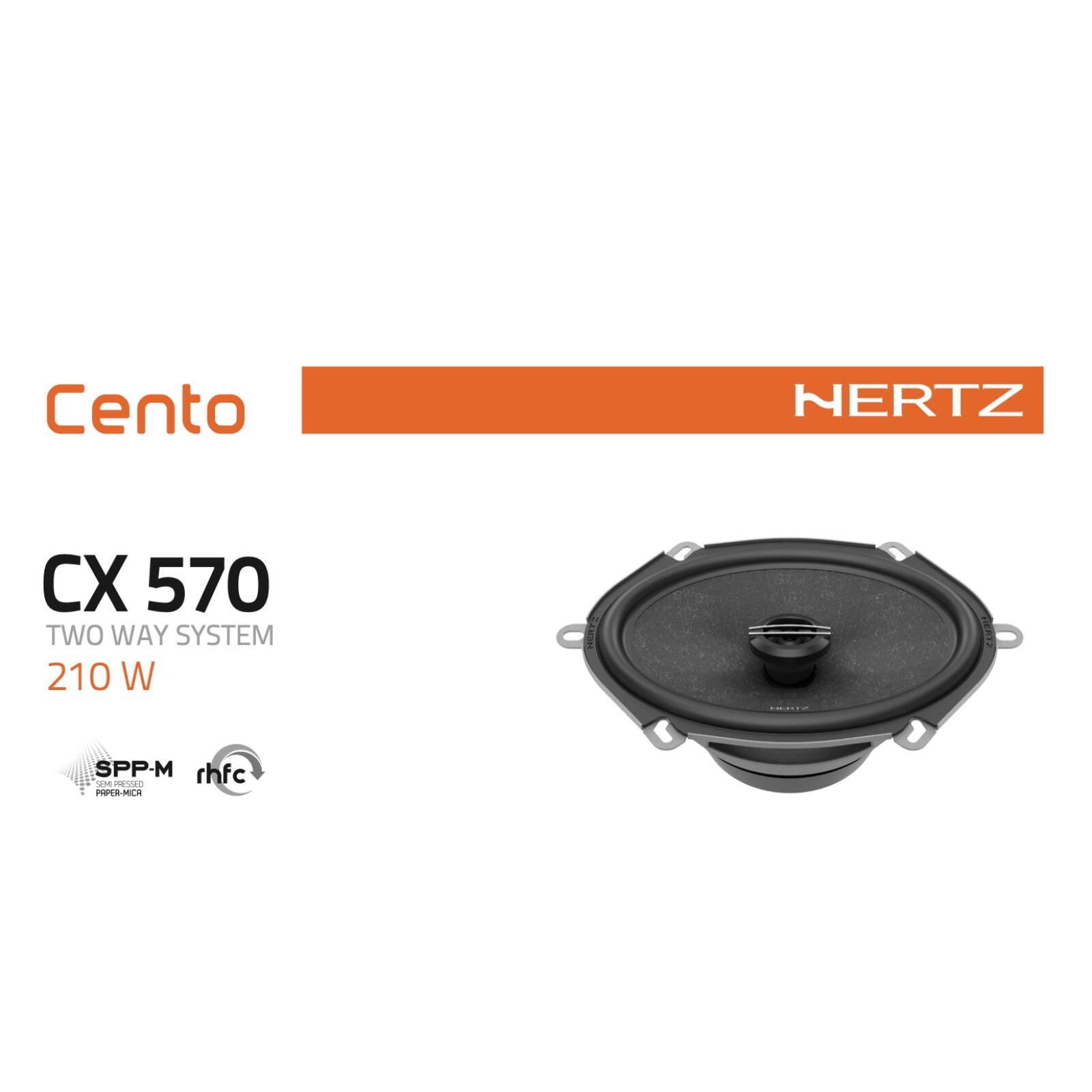 Hertz Cento CX 570 5x7 Inch 2 Way Car Door Shelf Coaxial Speakers 70w RMS Pair