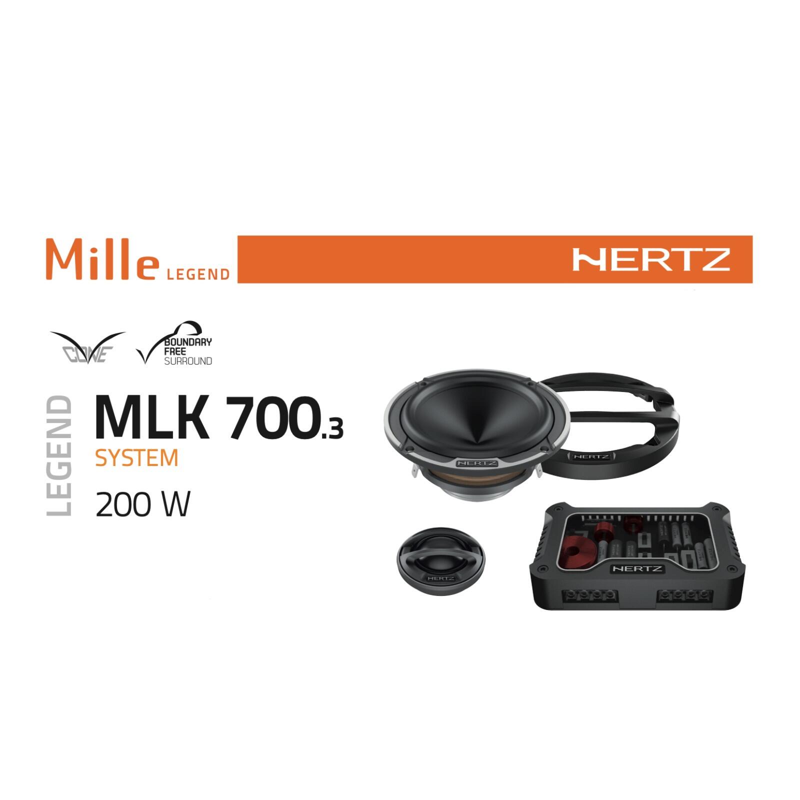 Hertz Mille Legend MLK 700.3 3 Inch 70mm Component Speaker System 100w RMS Pair