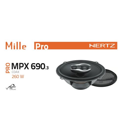 Hertz Mille Pro MPX 690.3 6x9" Car 3 Way Coaxial Parcel Shelf Speakers 130w Pair