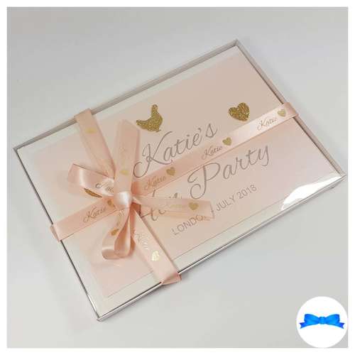 Pale Peach and gold hen party book