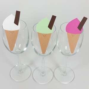Ice cream cone wine glass place cards