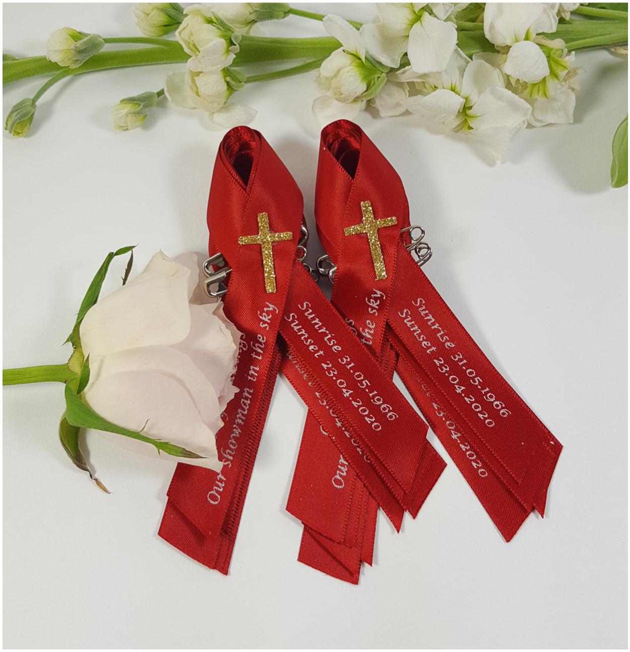 Memorial Ribbon With Cross