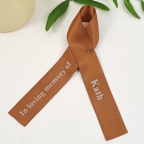 Brown Memorial Funeral ribbon favours uk