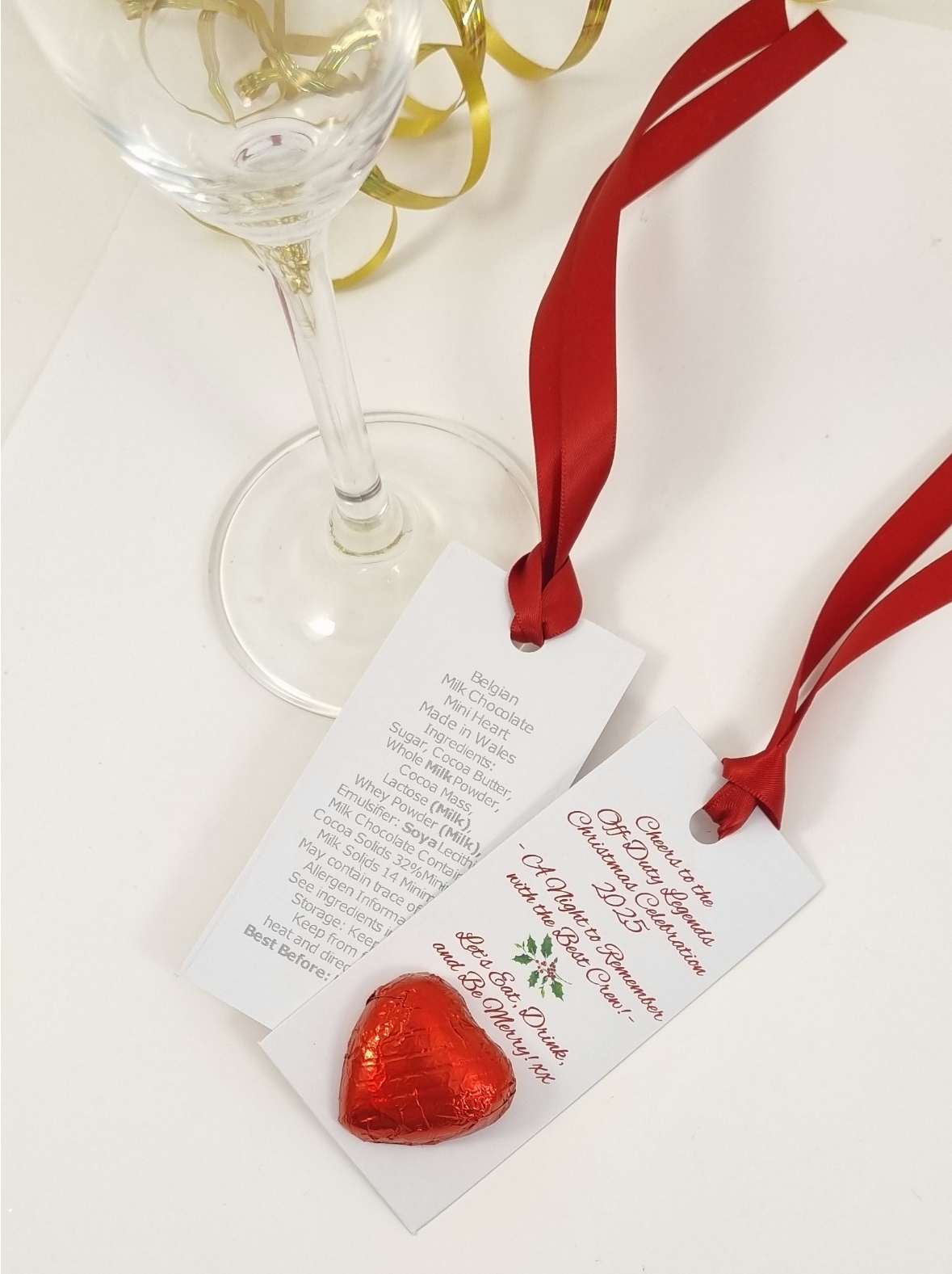 Red Christmas tags