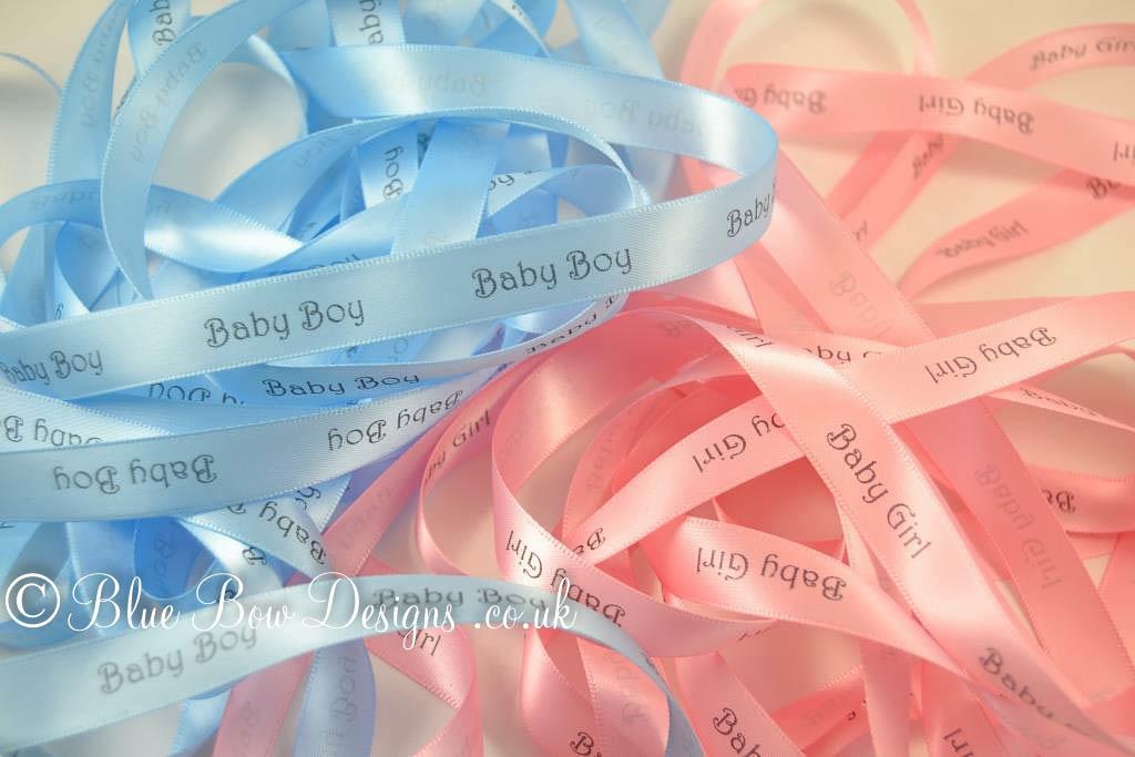 15 mm blue and pink personalised ribbon