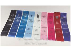 Personalised funeral bookmarks