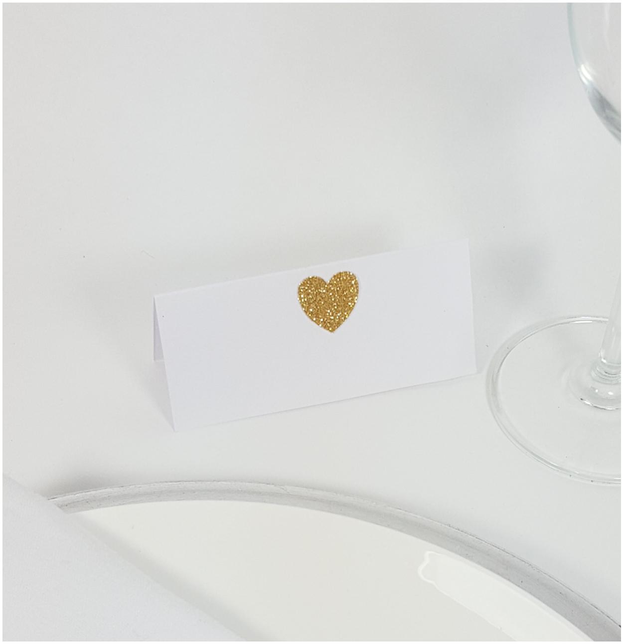 Glitter heart place card