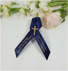 Memorial Ribbon With Cross