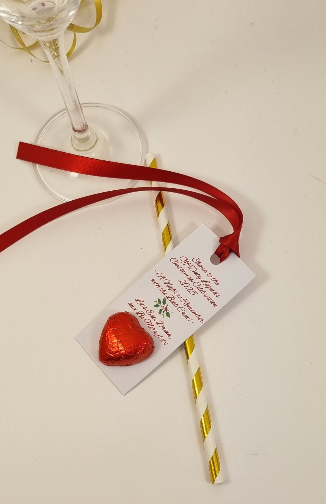 Red Christmas tags