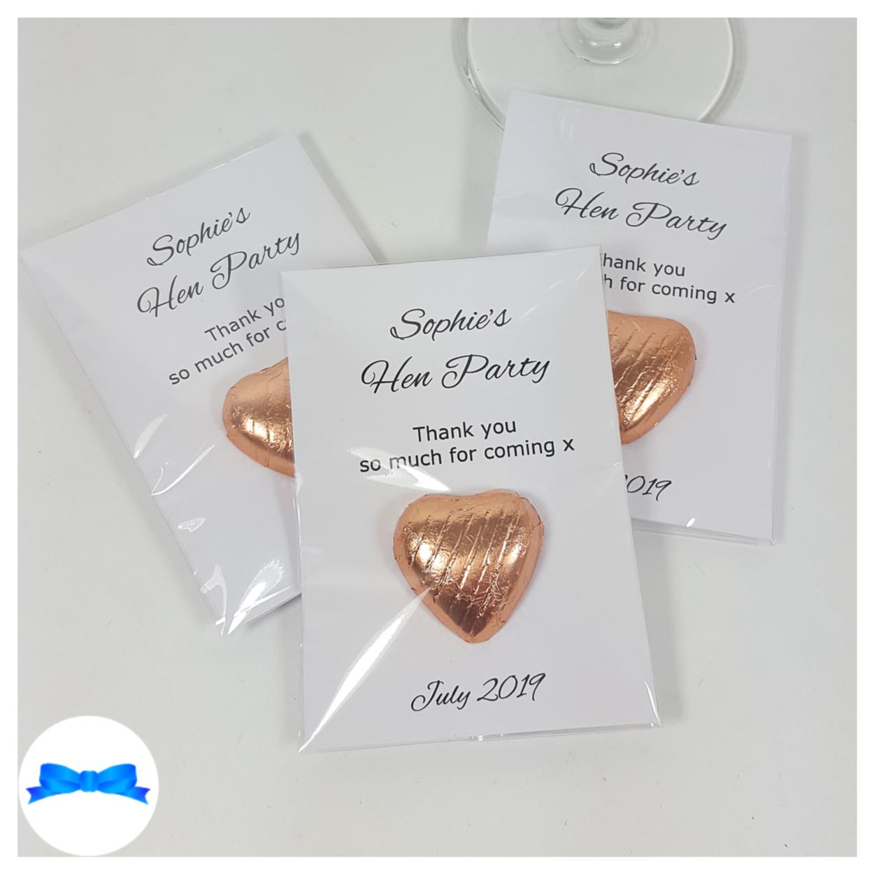 Personalised Rose gold Favours