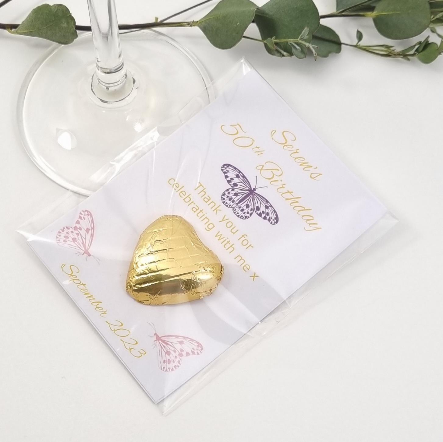 30 X Personalised Gift Tags – Thank You, Wedding, Baby Shower Favours (Multicoloured, Rectangle)