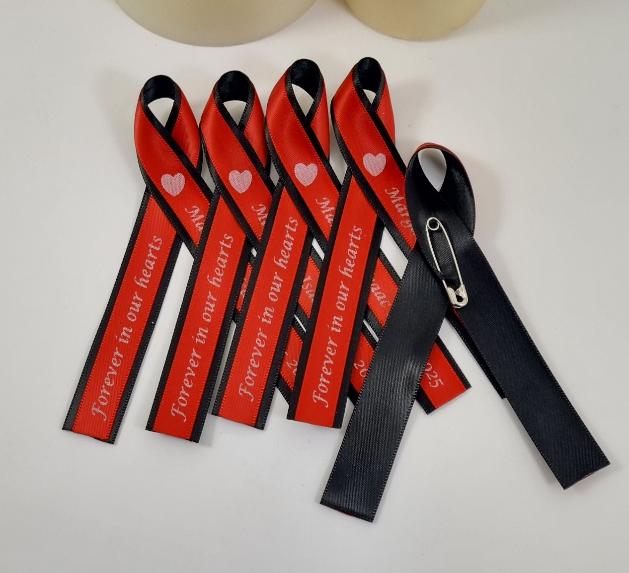 Football Silhouette Memorial Ribbons - Single Loop Memorial ribbon made ...