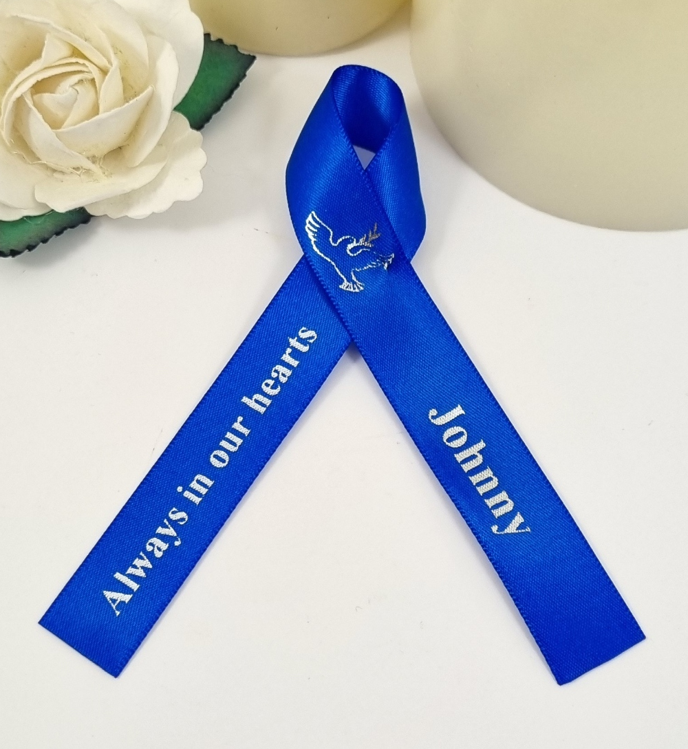 Funeral Table Ribbon Dove And Olive Branch Or Other Artwork Funeral Ribbons - Choose Your ...